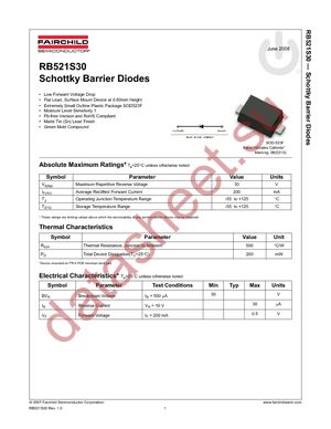 RB521S30 datasheet  